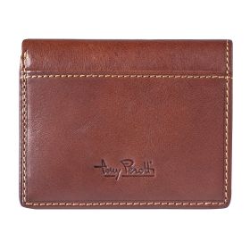 Vegetale leather 2-fold creditcard wallet with banknote and outside pockets