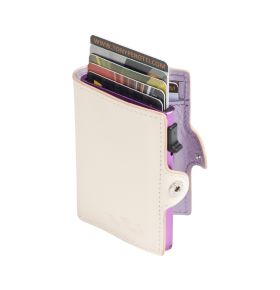 Furbo Vegetale Ladies leather RFID card holder (lilac) with banknote and outside pocket