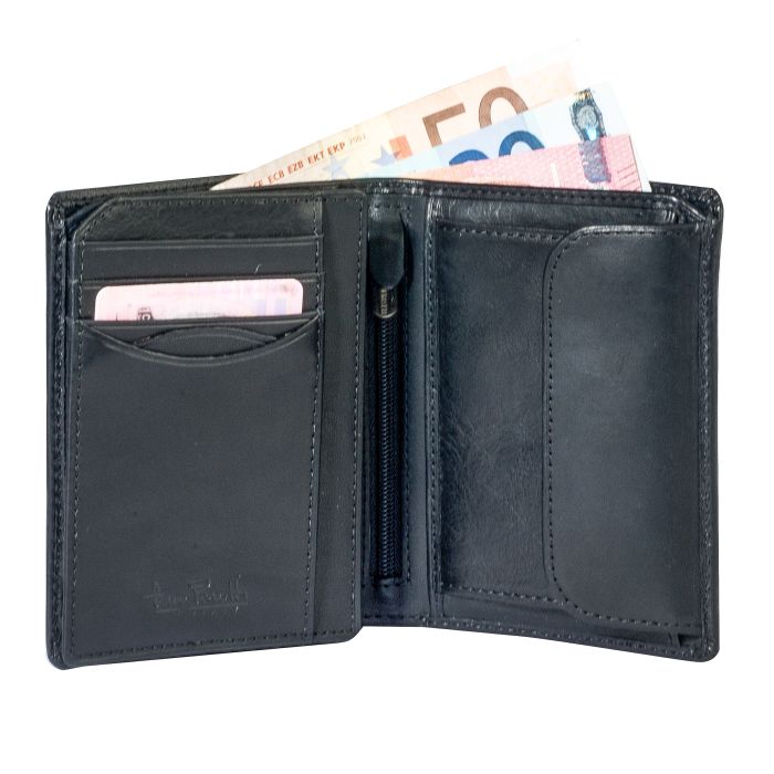 T Zip Coin Pocket Leather Wallet Vertical Long Wallet for Men Woman With  Credit Card Holder