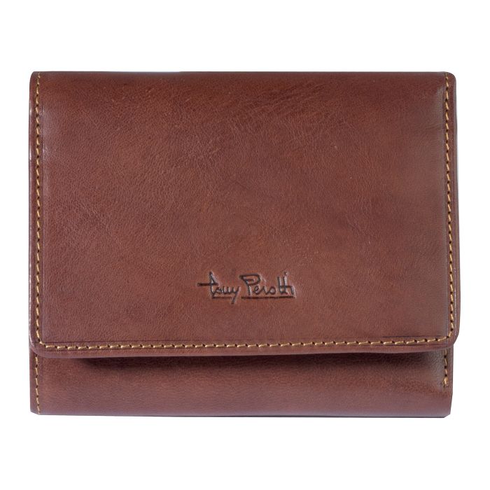 CONTACT'S Genuine Leather Men Wallet Small RFID Casual Trifold