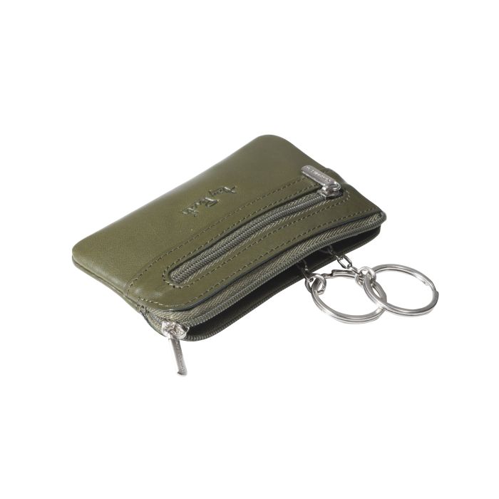 Leather key holder/key ring with 2 compartments