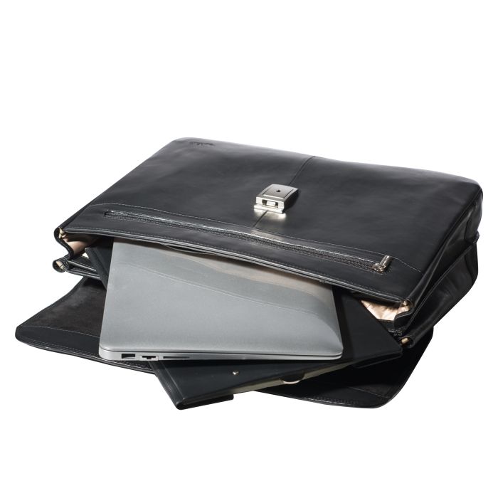 Leather laptop bag 2-compartment