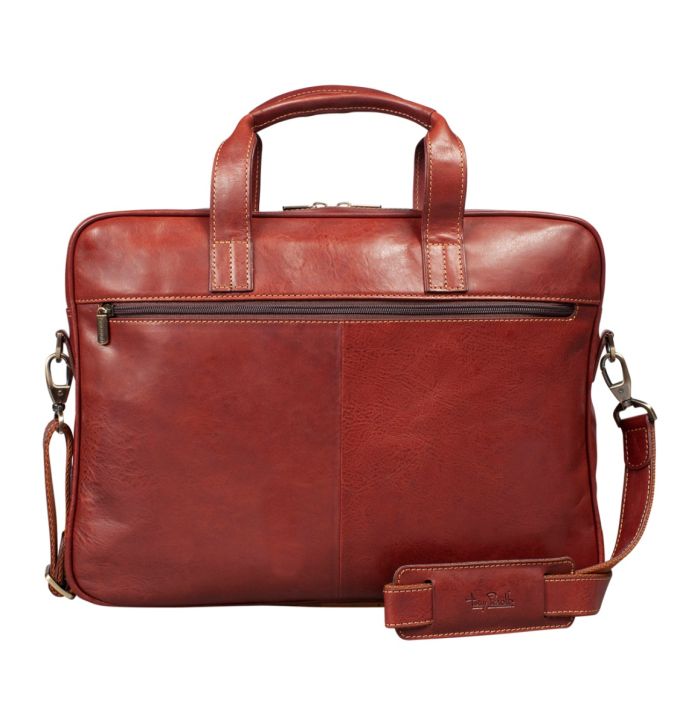 Leather laptop bag 1-compartment