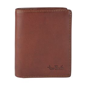 Vertical leather men's wallet with coinpocket
