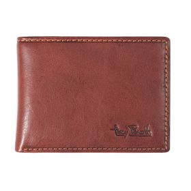 Small leather men's wallet with zip pocket for change 