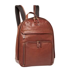 Leather City backpack with tablet compartment 