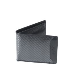 Carbon leather Billfold with coin pocket, large