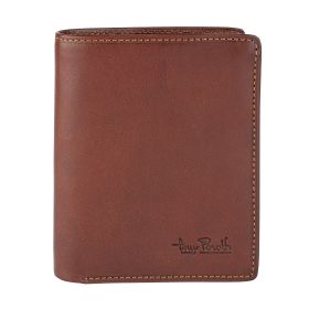 Vegetale leather vertical billfold with coin pocket, medium