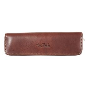 Vegetale leather 2-pen case with zipper