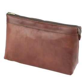 Vegetale leather 1 compartment toiletry bag, large