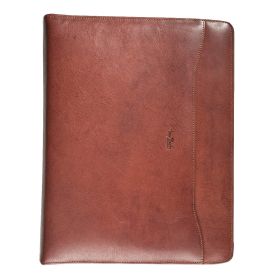 Vegetale leather writing folder A4 with zipper and removable ring binder