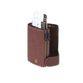 Furbo Vegetale leather RFID double card holder with banknote pocket