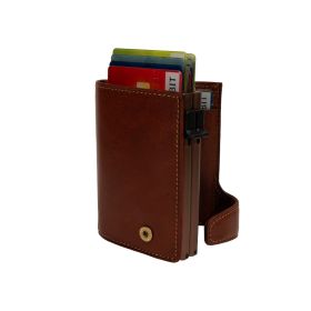 Furbo Vegetale leather RFID double card holder with banknote and coin pocket