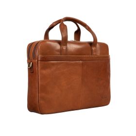 Vegetale leather 2 compartment laptop bag, slim