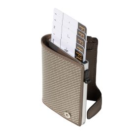 Furbo Titanium leather RFID card holder with banknote and outside pocket