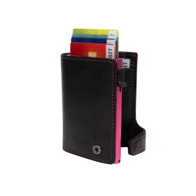 Furbo Vegetale Ladies leather RFID card holder (fuchsia) with banknote and coin pocket