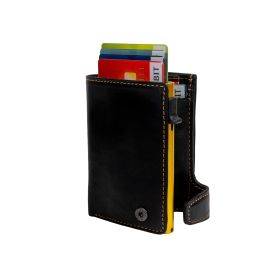 Furbo Vegetale Ladies leather RFID card holder (yellow) with banknote and coin pocket