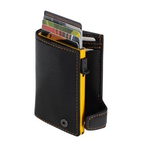 Furbo Vegetale Ladies leather RFID card holder (yellow) with banknote and coin pocket