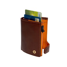 Furbo Vegetale Ladies leather RFID card holder (orange) with banknote and coin pocket