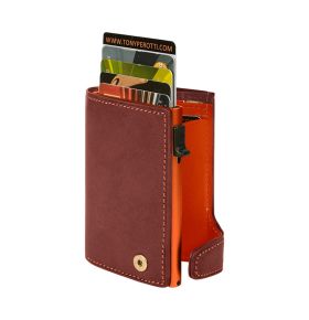 Furbo Vegetale Ladies leather RFID card holder (orange) with banknote and coin pocket