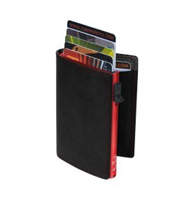 Furbo Fucheccio leather RFID card holder (red) slim with banknote pocket