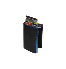 Furbo Fucheccio leather RFID card holder (blue) slim with banknote pocket