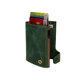 Furbo Arno Pull-up leather RFID card holder (brown) with banknote and coin pocket