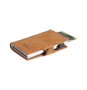 Furbo Vintage leather RFID card holder with banknote pocket