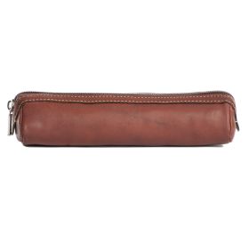 Vegetale leather pen case with zipper