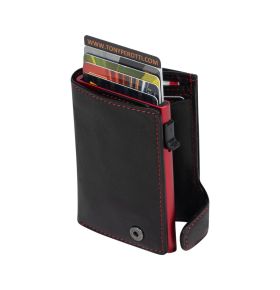 Furbo Vegetale Ladies leather RFID card holder (red) with banknote and coin pocket