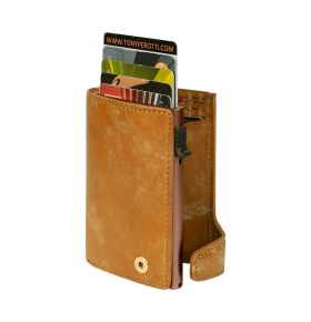 Furbo Maya leather RFID card holder with banknote and coin pocket