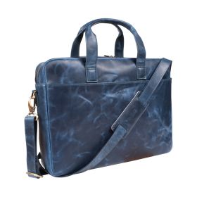 Arno Pull-up leather 1 compartment laptop bag, slim